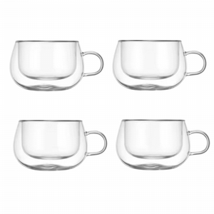 4 כוסות אספרסו עם ידית 4 כוסות אספרסו עם ידית