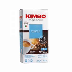 250 גרם קפה טחון קימבו נטול קפאיו -KIMBO DECAF 250 גרם קפה טחון קימבו נטול קפאיו -KIMBO DECAF