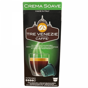 10 קפסולות נספרסו TRE VENEZIE CREMA SOAVE חוזק 4/5 10 קפסולות נספרסו TRE VENEZIE CREMA SOAVE חוזק 4/5