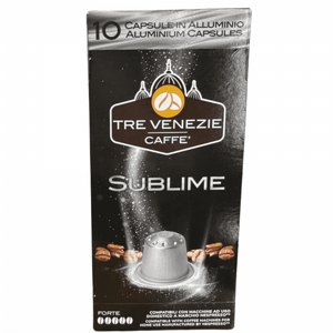 10 קפסולות נספרסו סאבליים TRE VENEZIE SUBLIME חוזק 5/5 10 קפסולות נספרסו סאבליים TRE VENEZIE SUBLIME חוזק 5/5
